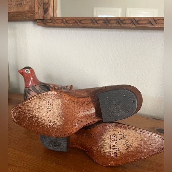 Shyanne Maisie Floral Brown Leather Embroidered Western Cowboy Boots - Sz 8 - Picture 7 of 10